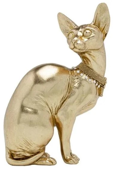 Sitting Cat Audrey dekorácia zlatá 27 cm