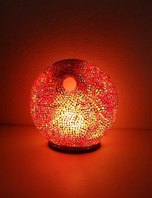 Stolná lampa ART DONAT, bordová, 36 cm ručná práca