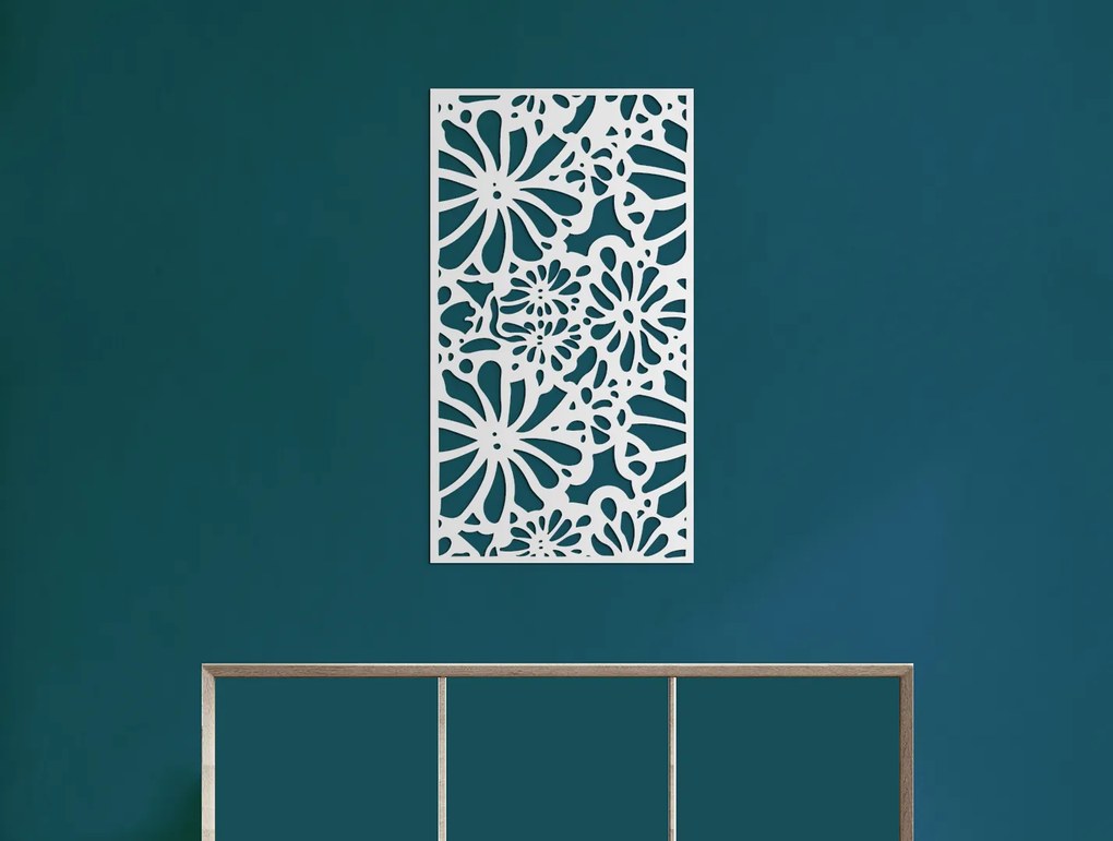 drevko Drevený obraz na stenu Kvety v záhrade Rozmer obrazu: 44,5 x 24,5 cm, Farba dekorácie: Čierna