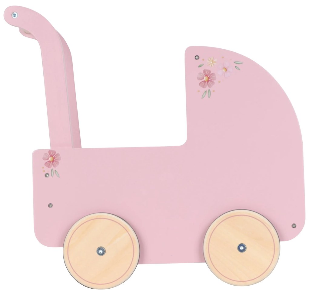 Kočík pre bábiky drevený s perinkou Pink