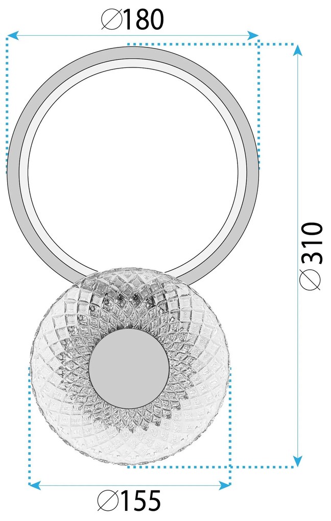Toolight Toolight, LED nástenné svietidlo 12W, 3000K, 500lm, LHJ071-W, zlatá matná, OSW-50054