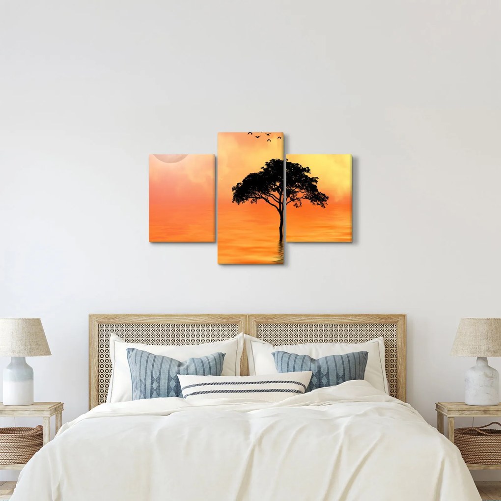 Obraz stromu pri západe slnka (90x60 cm)