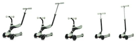 QPlay - Detská kolobežka s LED kolieskami 5 v 1 SEMA PRO zelená