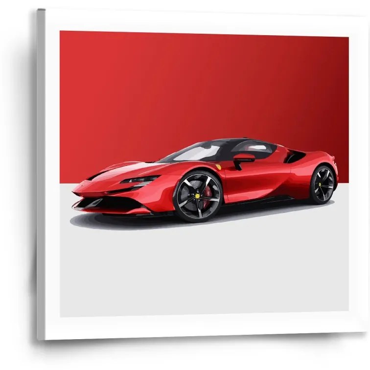 Sablio Obraz Ferrari na červeno-bielej - 50x50 cm