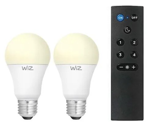 SADA 2x LED Stmievateľná žiarovka A60 E27/9W/230V 2700K Wi-Fi + DO - WiZ