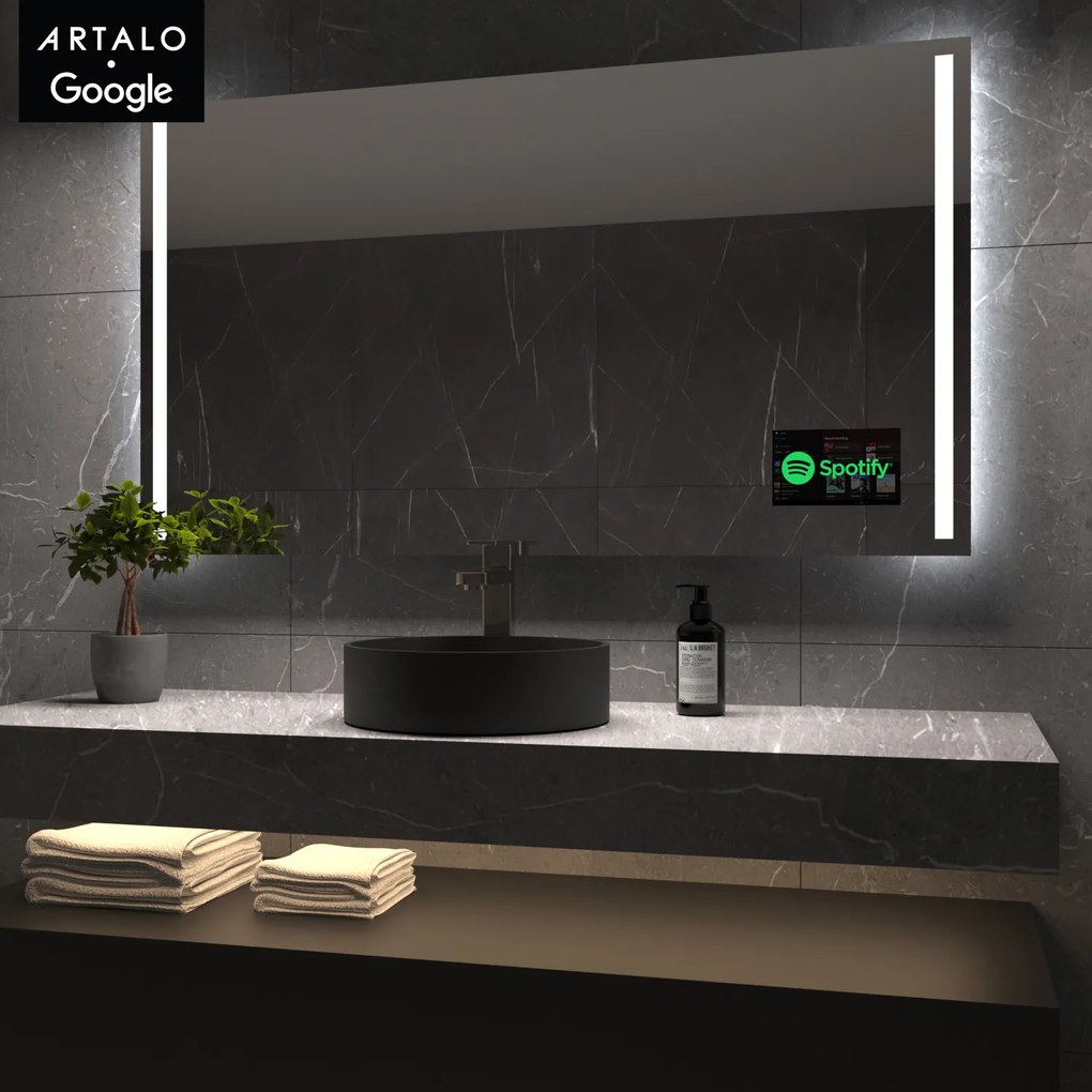 SMART Zrkadlo do kúpeľne s LED osvetlením M4 + SmartScreen with Google Chromecast