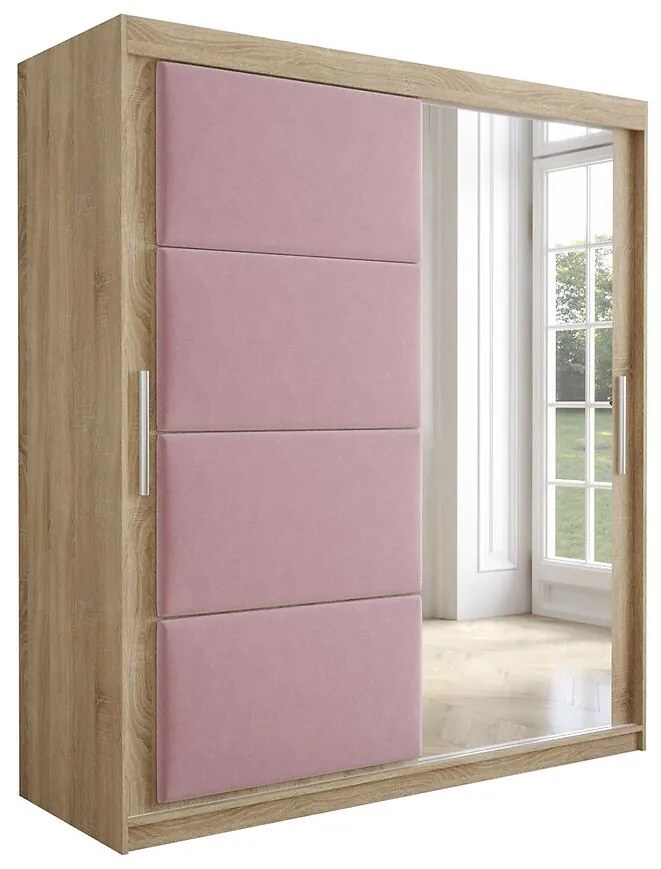 Skriňa Tapi 180 Dub Sonoma/Ružová