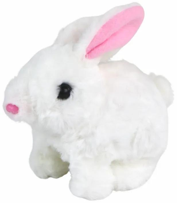 Lean Toys Interaktívny zajačik – biely s krátkou srsťou
