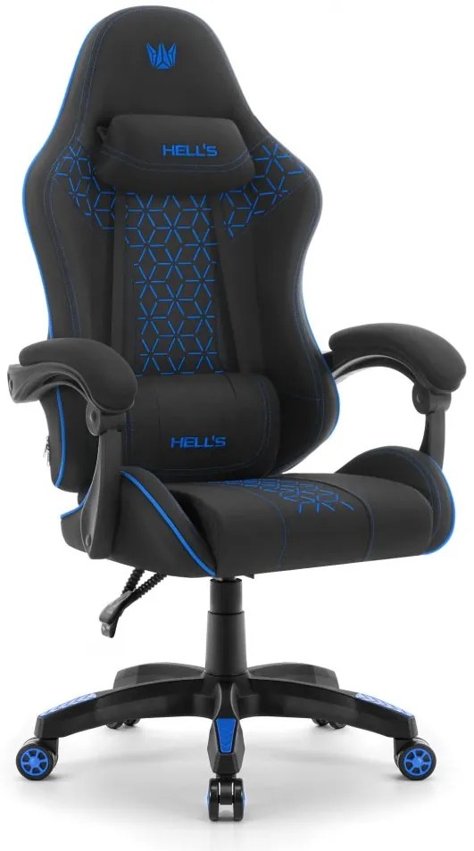Herná stolička HC-1008 2.0 s ergonomickými vankúšmi - čierno-modrá