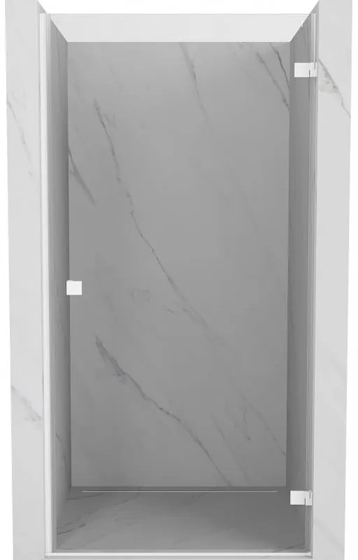 Mexen, Mexen Lunar-B Otočné pravé sprchové dvere 60 cm, transparentné, biele - 832-060-000-20-00-P