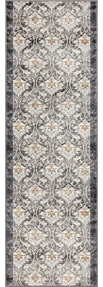 Tmavosivý/slonovinový behúň 80x250 cm Soft Viskan – FD