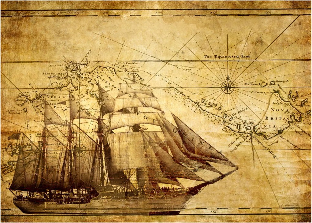 Obraz - Stará mapa (70x50 cm)