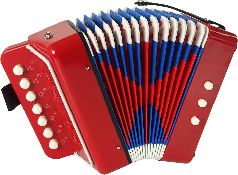 LEAN Toys Akordeónový nástroj pre malého hudobníka Červená