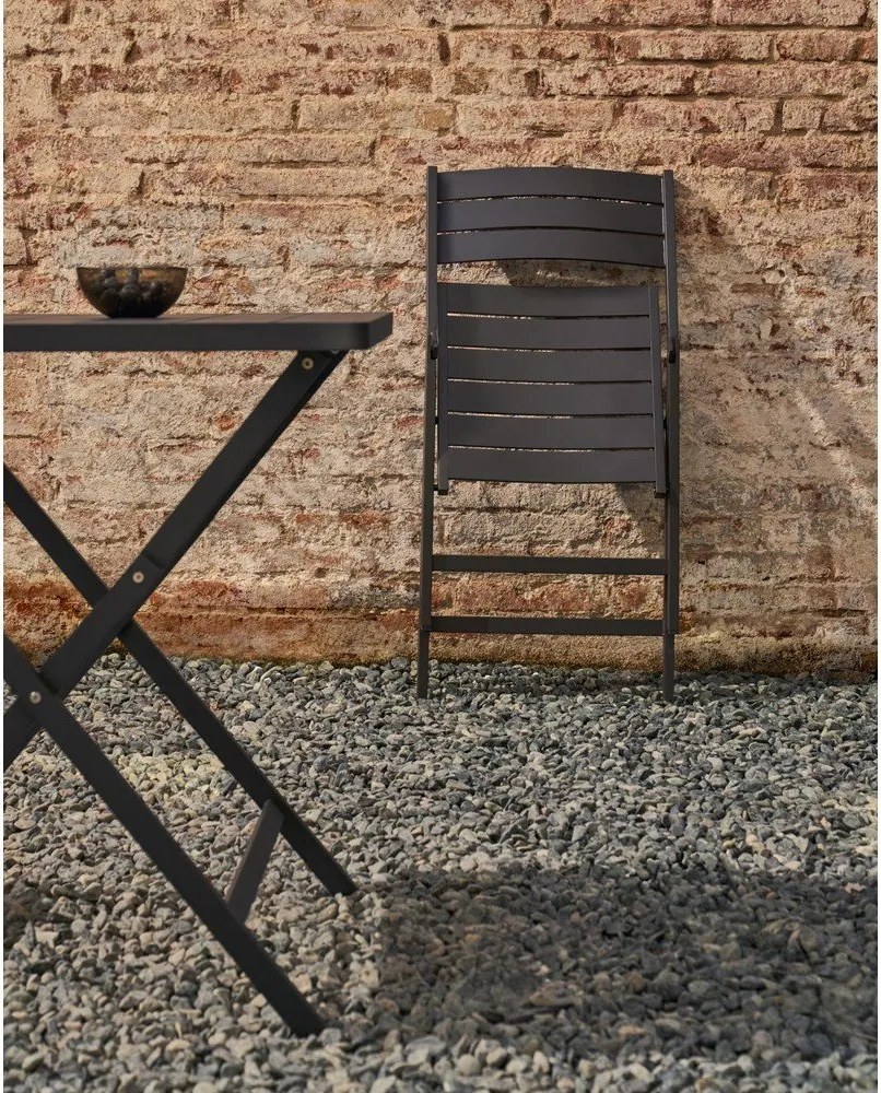 Čierna kovová záhradná stolička Torreta – Kave Home