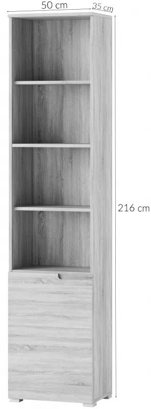 Regál Selene 216 cm biely lesk/mat