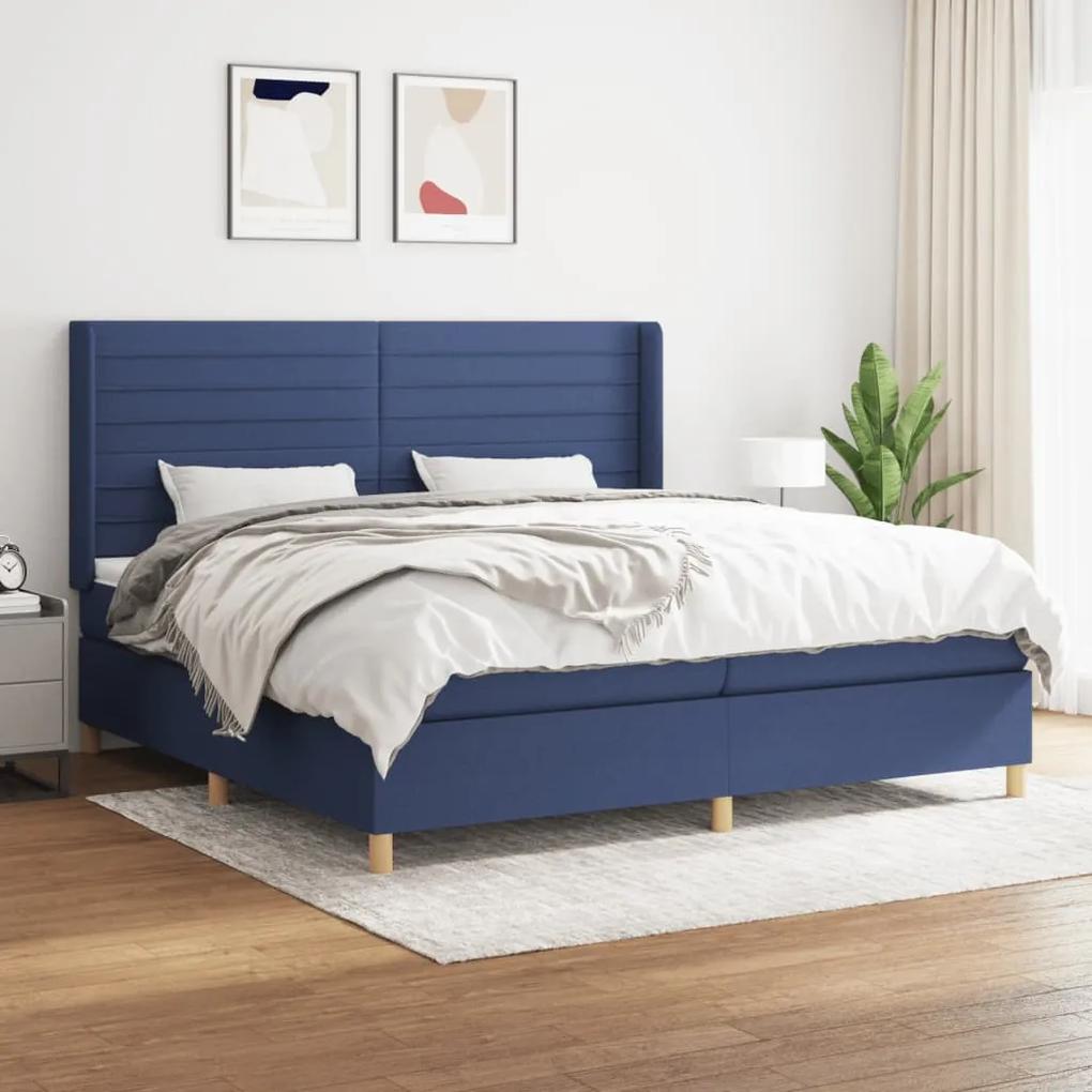 Boxspring posteľ s matracom modrá 200x200 cm látka 3132103