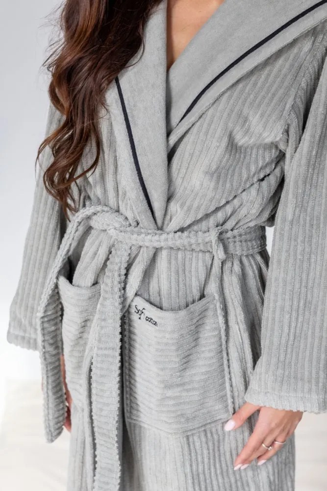 Soft Cotton Unisex župan STRIPE s kapucňou