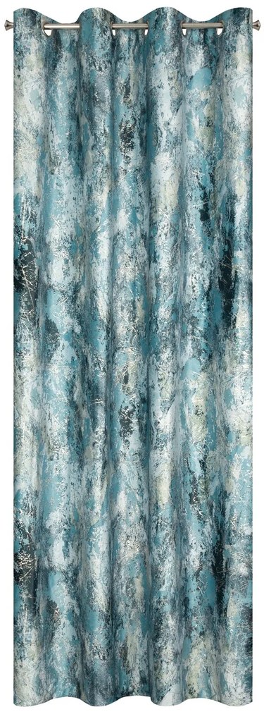 ZATEMŇOVACÍ ZÁVES NA KRÚŽKOCH MALIA 140X250 CM TYRKYSOVÁ