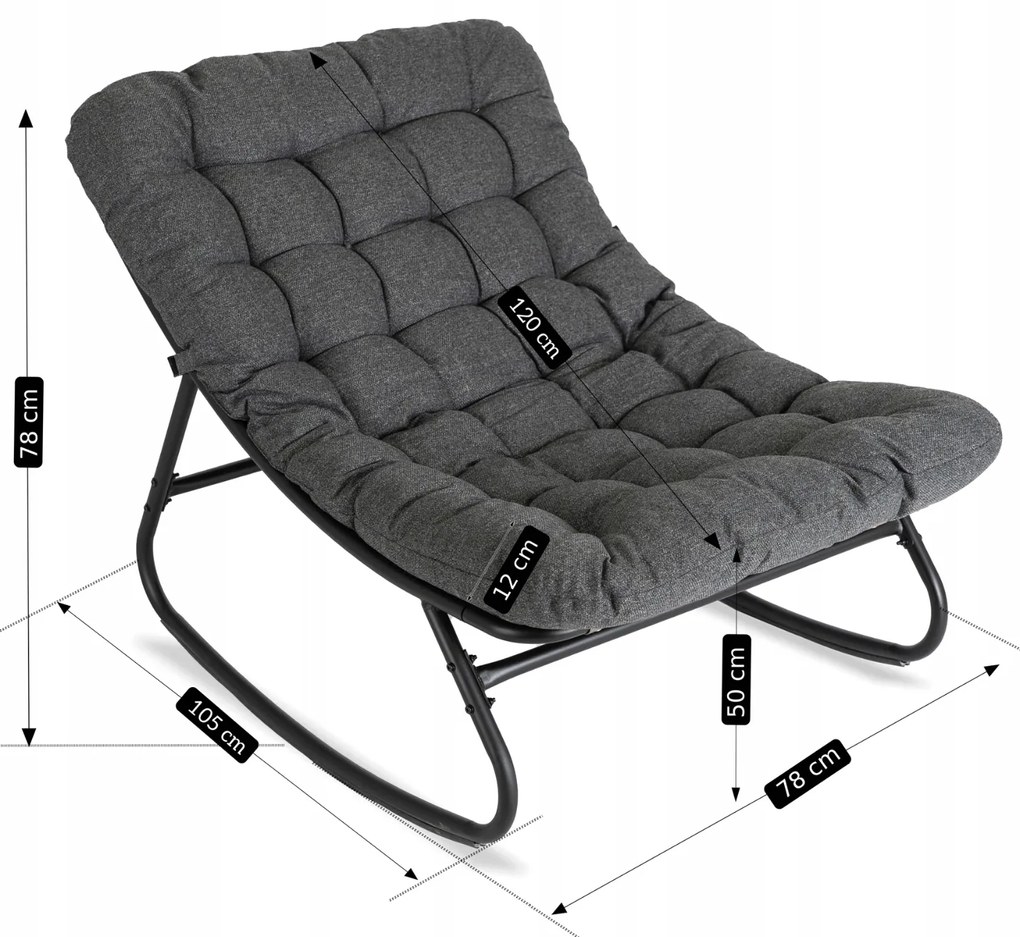 PROXIMA.store - Relaxačné hojdacie kreslo AURORA FARBA: čierna