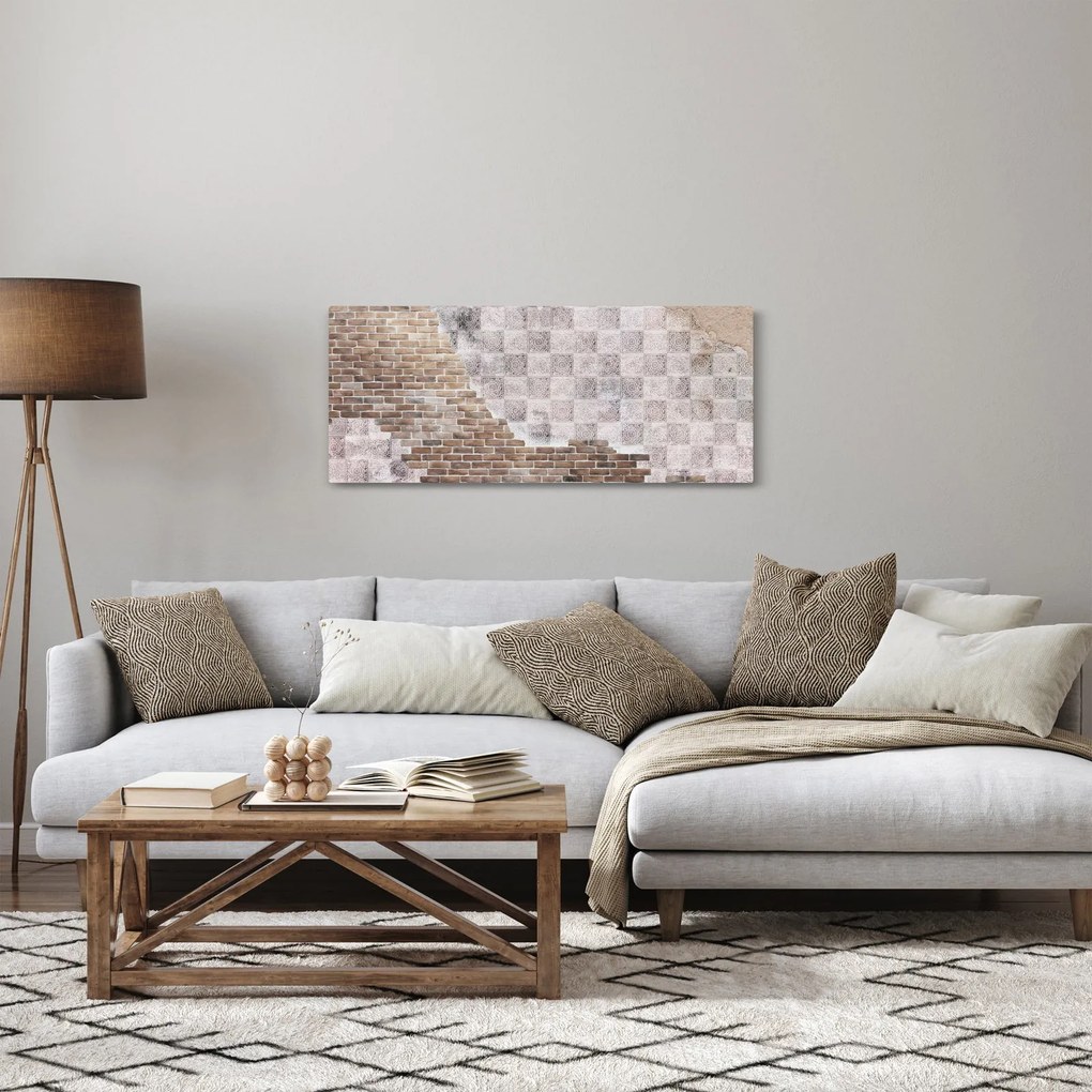 Obraz - Tehlový múr (120x50 cm)