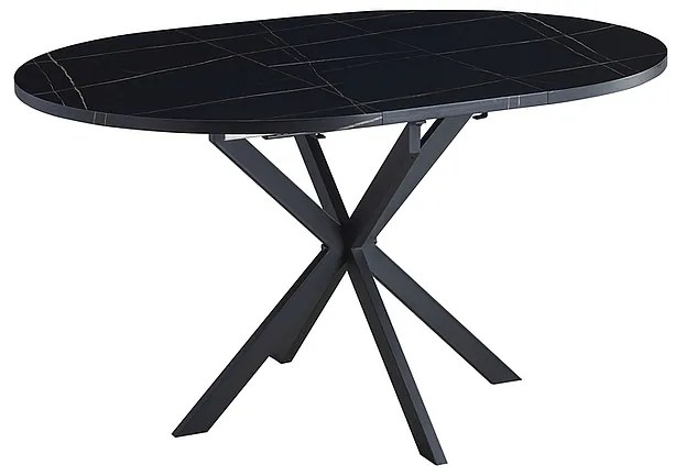 Rozkladací jedálenský stôl GASTON 100(135)X100 cm, čierny mramorový dekor