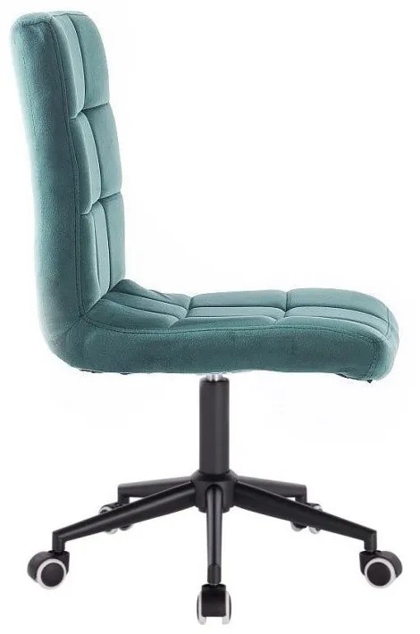 LuxuryForm DESIGN Stolička TOLEDO VELUR na čiernej podstave s kolieskami - zelená