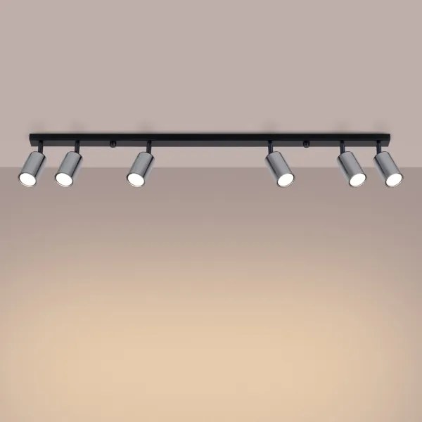 Sollux SL.1372 - Bodové svietidlo WINX 6xGU10/10W/230V čierna/chróm