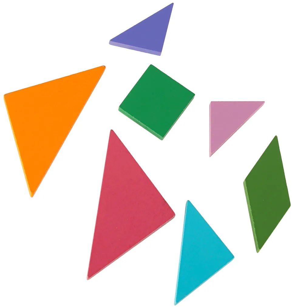 KIK Magnetická knižka Tangram 3D – drevený magnetický puzzle set pre deti, Montessori