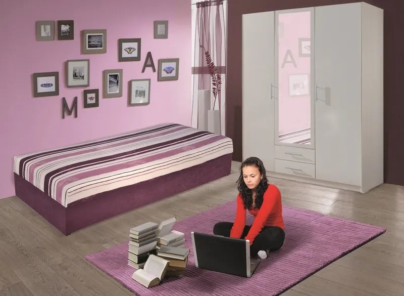 Šatníková skriňa Cliff, 135 cm, biela