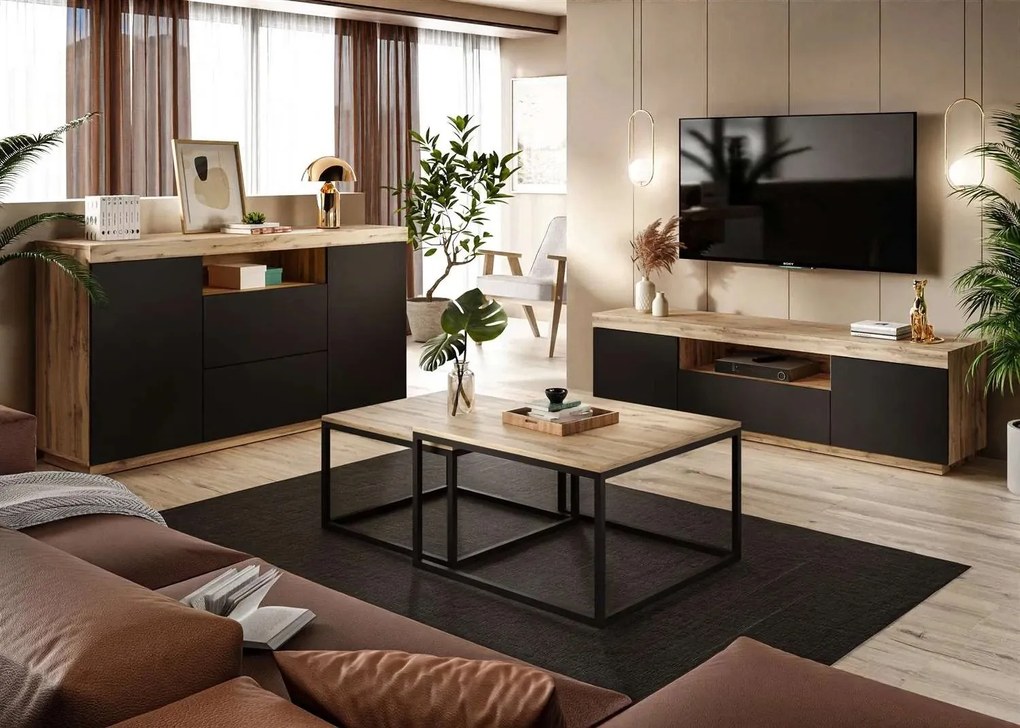 OBÝVACIA STENA / ZOSTAVA LUNGO DUB WOTAN + ČIERNA