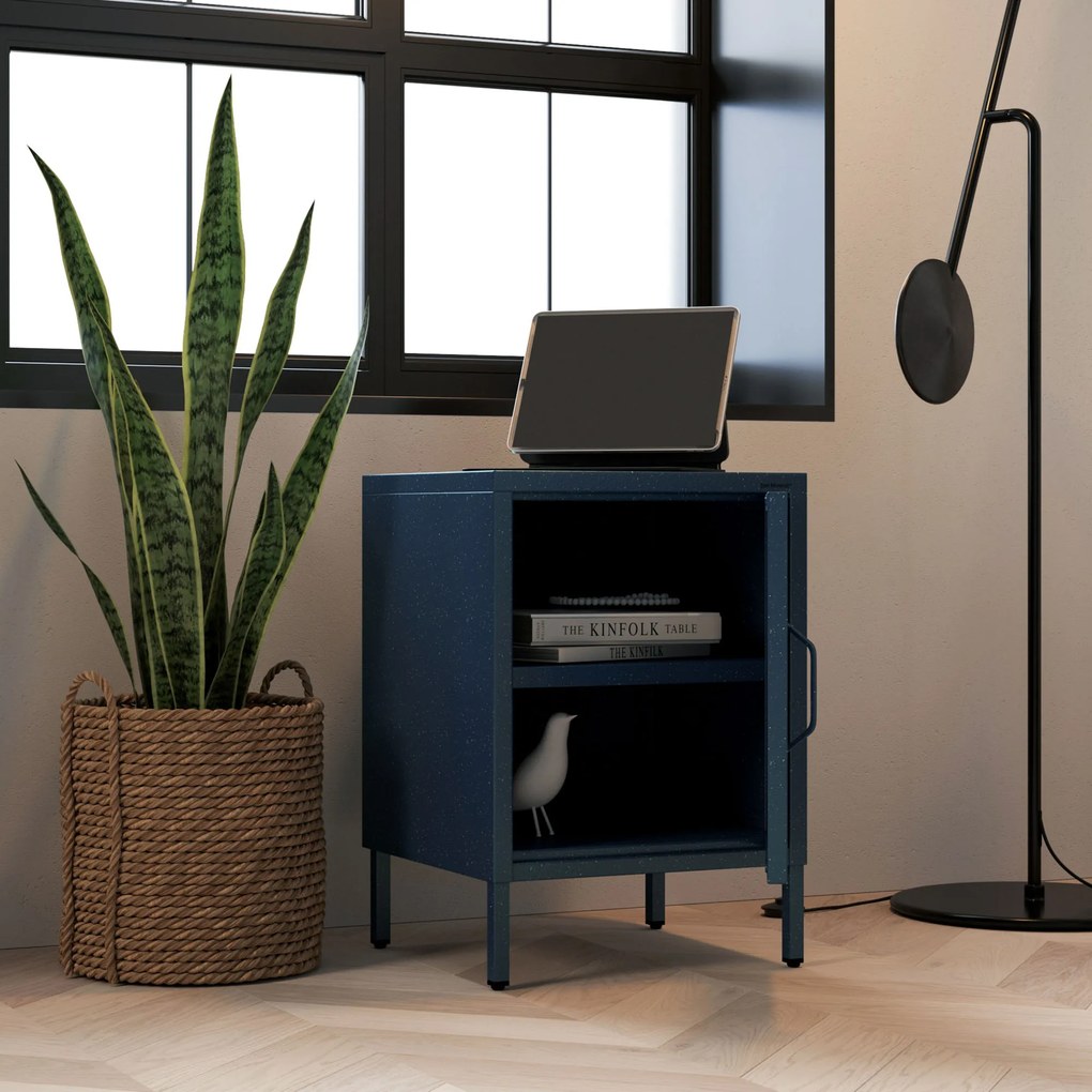 Nočný stolík MIA, 424 x 595 x 400 mm, Modern: tmavomodrá farba
