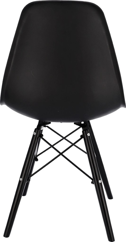 Dekorstudio Dizajnová jedálenská stolička v škandinávskom štýle - čierna s čiernymi nohami