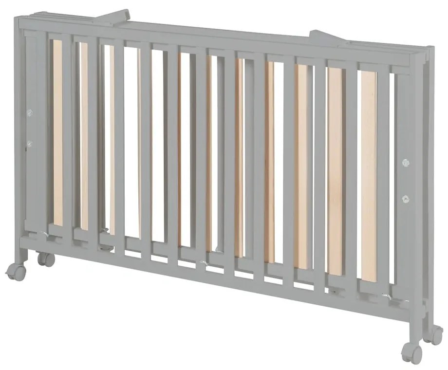 Sivá skladacia postieľka na kolieskach 60x120 cm Fold up – Roba