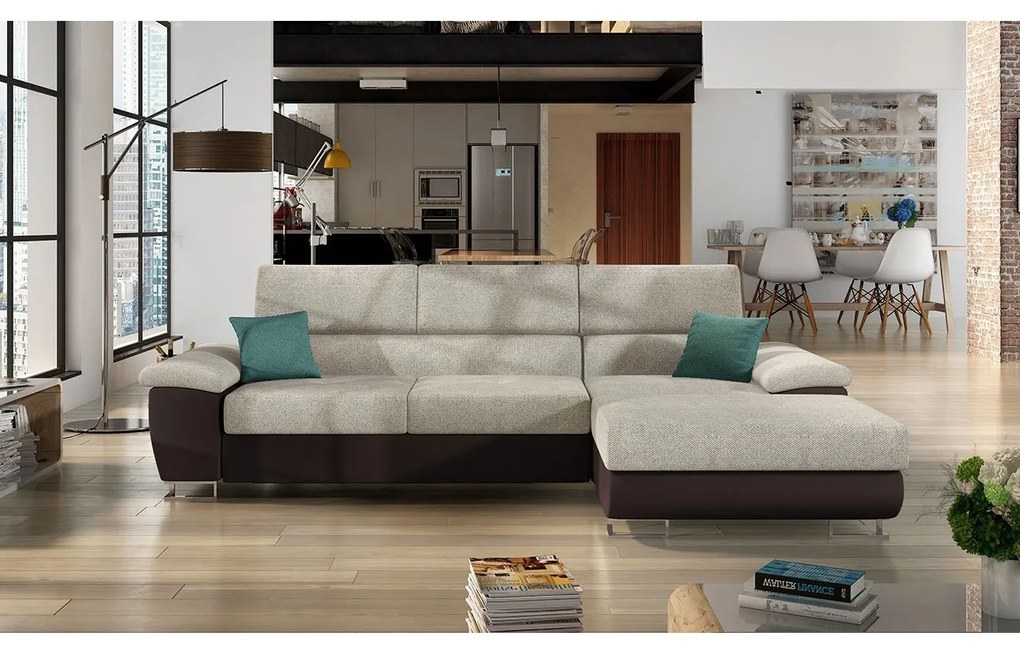 Rohová sedacia súprava Alvin Mini, Dostupné poťahy: ekokoža Soft 017 + Lux 06 + ekokoža Soft 017, Strana: ľavá