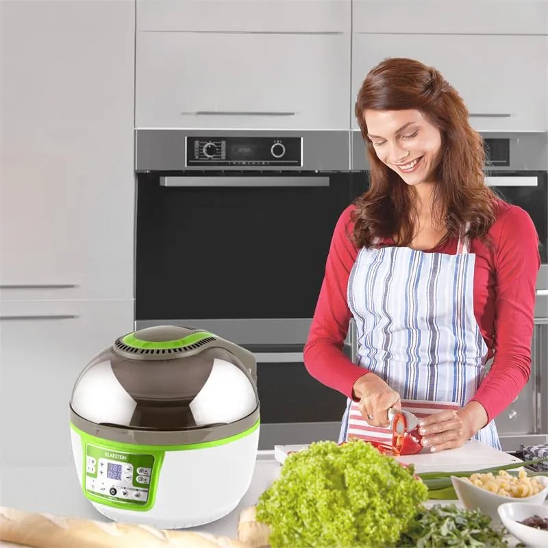 Klarstein VitAir Turbo, teplovzdušná fritéza, 1400 W, 9 l, zeleno-biela