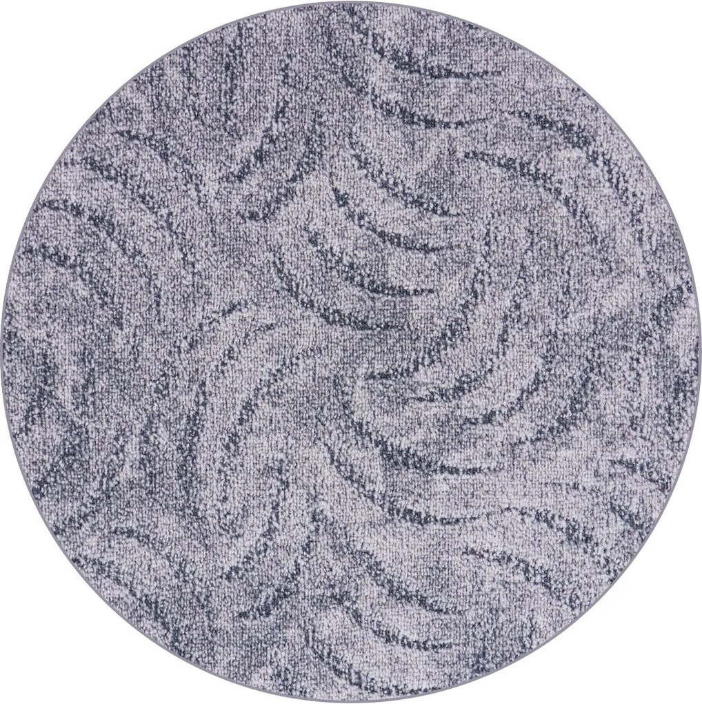 AladinWorld Expres, Kusový koberec Scroll šedý kruh, 400x400 (priemer) kruh, šedá, obývacia izba