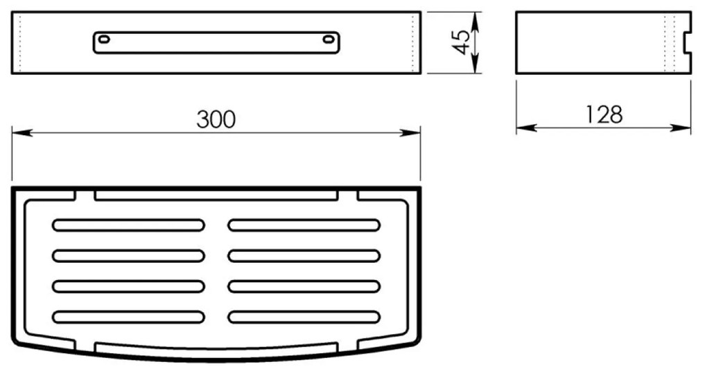 Gedy Gedy, SMART polica do sprchy, 300x45x128mm, zlato mat, 241788