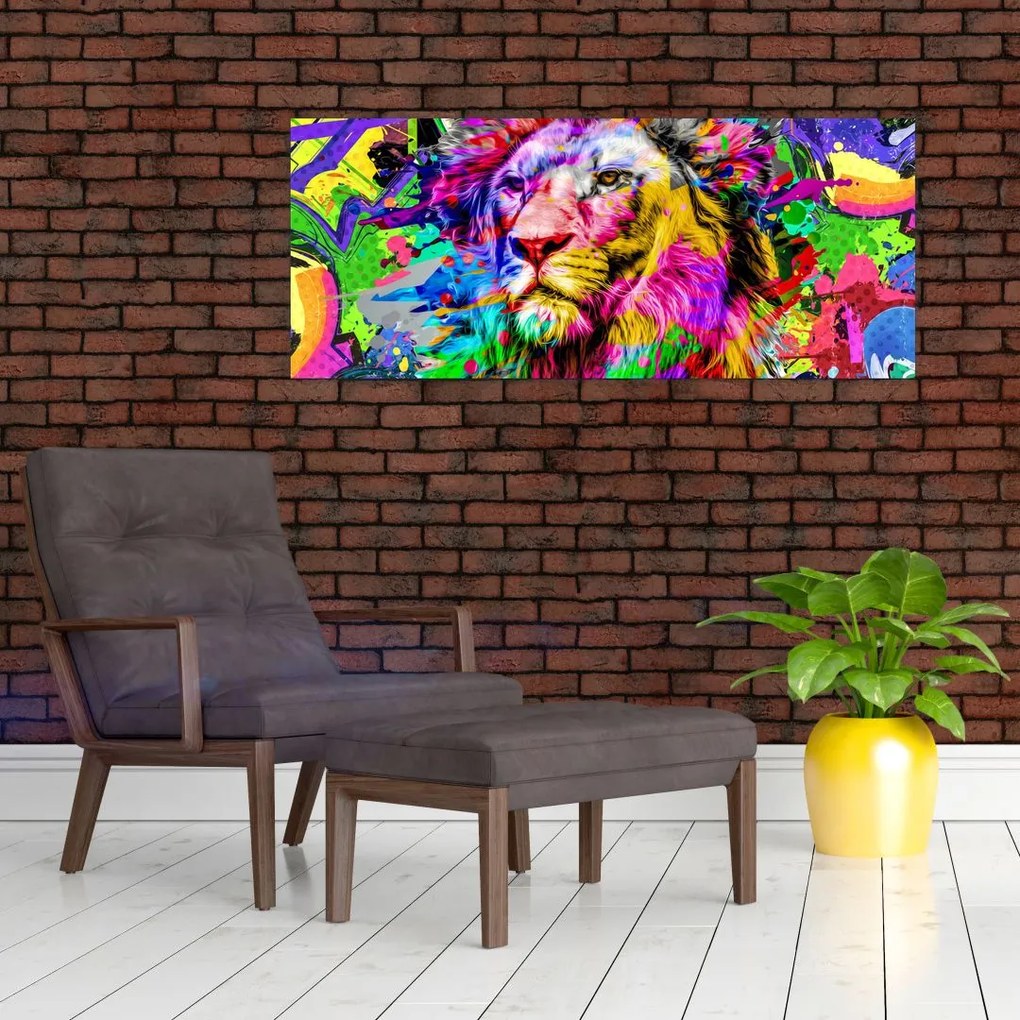 Obraz - 3D obraz leva (120x50 cm)