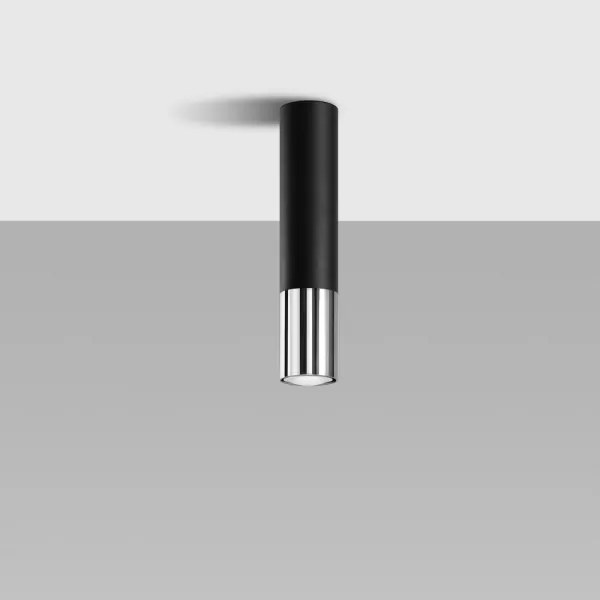 Sollux SL.0939 - Bodové svietidlo LOOPEZ 1xGU10/10W/230V čierna/chróm