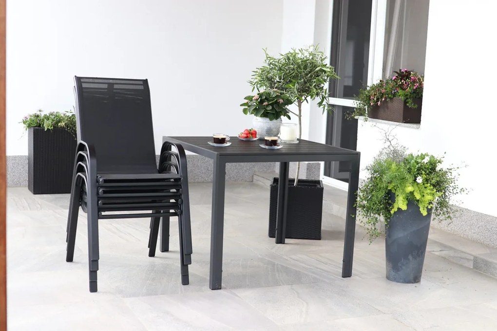 Noela Záhradný jedálenský set Viking M + 4x kovová stolička Ramada