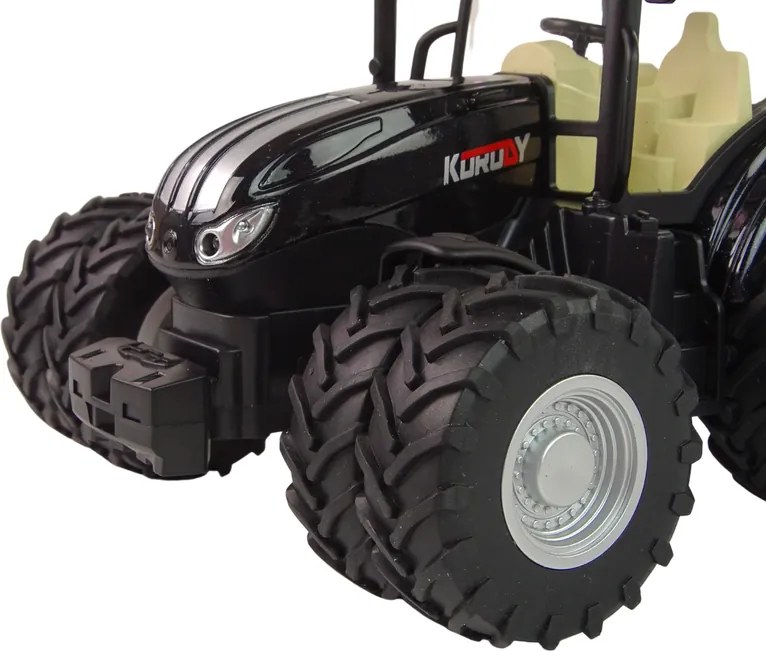LEAN Toys Diaľkovo ovládaný traktor R/C, čierny, 2,4 GHz, kovový