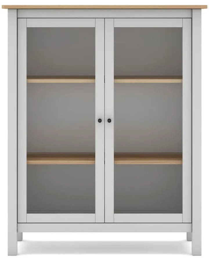 Biela/prírodná vitrína z borovicového dreva 90x110 cm Misti – Marckeric