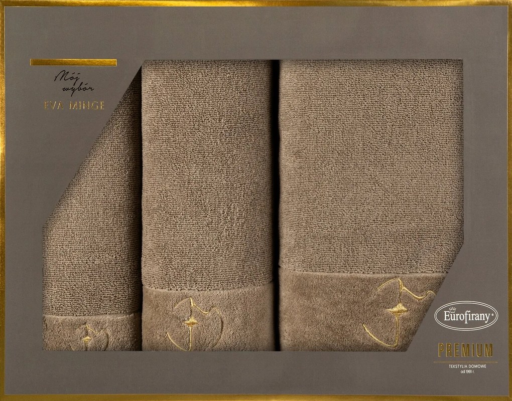 FROTÉ UTERÁK EVA MINGE GAJA SADA 1KS 30X50 CM, 1KS 50X90 CM, 1KS 70X140 CM BÉŽOVÁ