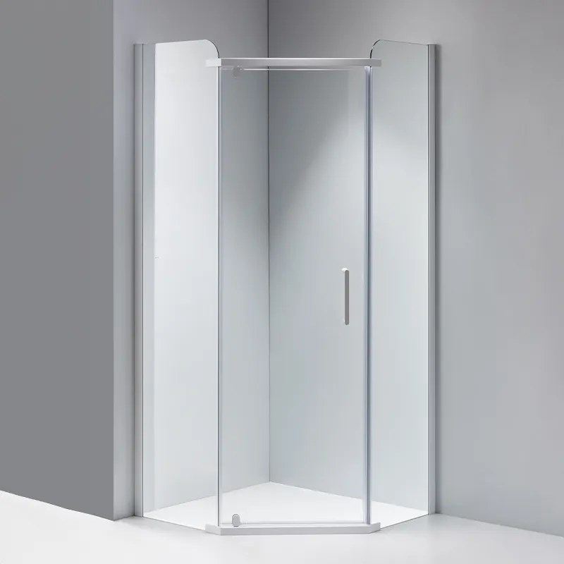 BPS-koupelny Päťuholníkový sprchový kút KZ91A WH 80x80 biela/transparent - bez vaničky