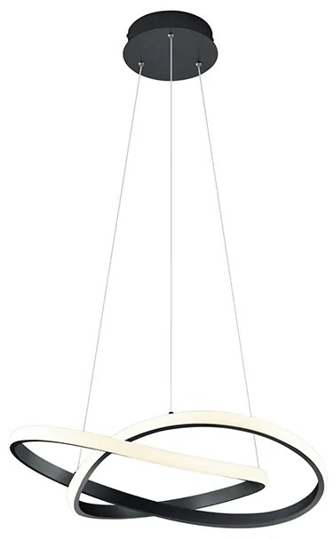 Dizajnové závesné svietidlo čierne vrátane LED 3-stupňového stmievania - Koers