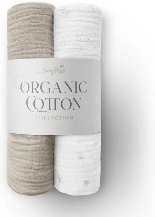 Mušelínové zavinovacie plienky z BIO bavlny Natural 2 ks