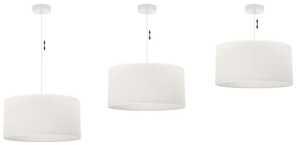 Závesné svietidlo Juta, 1x biele jutové tienidlo, (fi 35cm), w