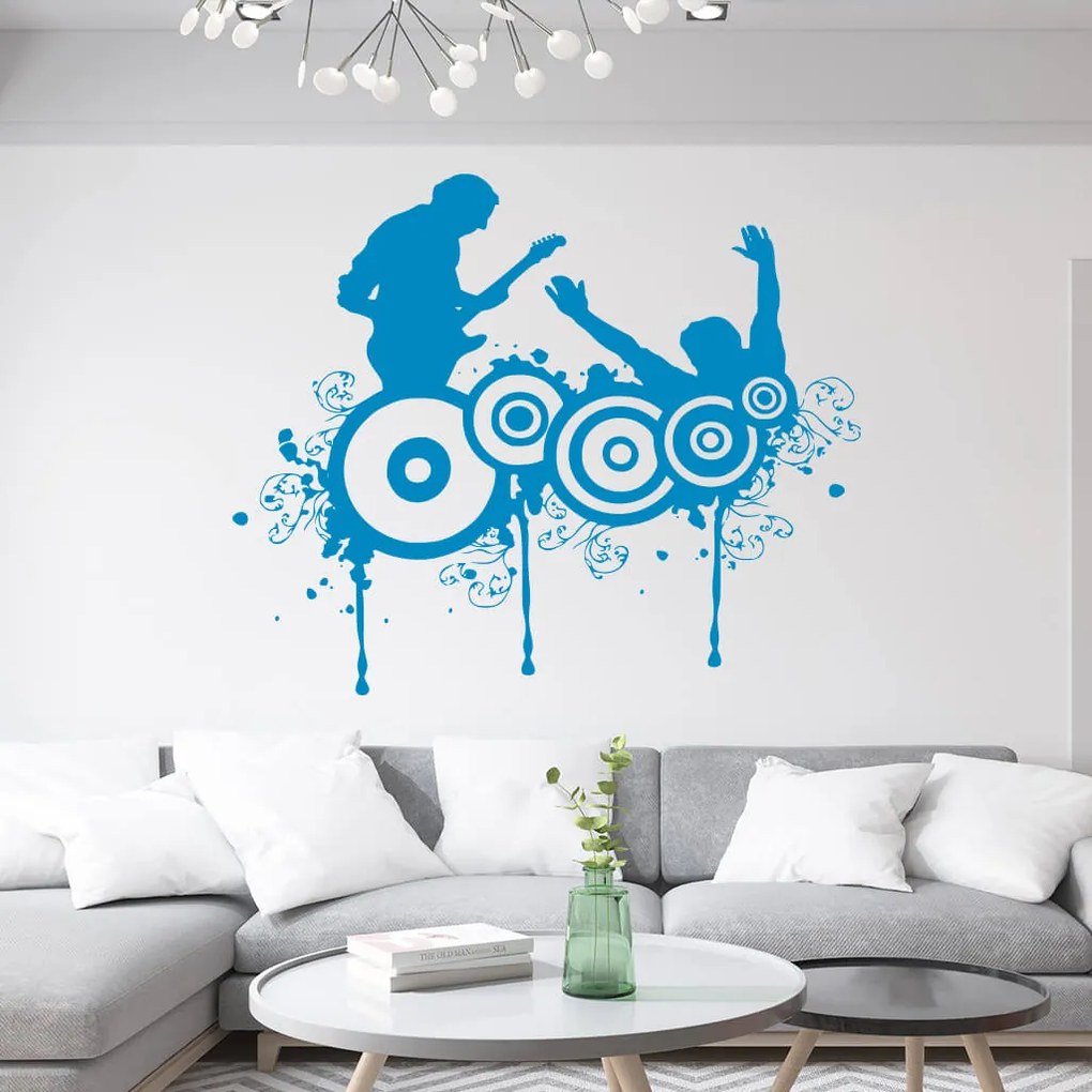 Veselá Stena Samolepka Koncert Farba: oranžová, Veľkosť: 80 x 65 cm