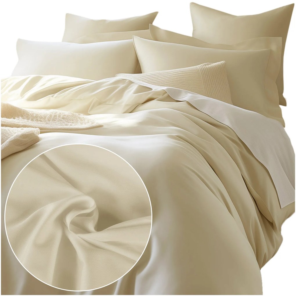 SATÉNOVÉ OBLIEČKY SATINLOVE CLASSIC 140X200 CM, 1KS 70X80 CM KRÉMOVÉ