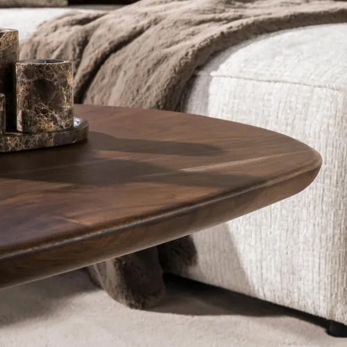 Konferenčný stôl 55-91 Central 135x70cm Drevo Acacia - Komfort-nábytok